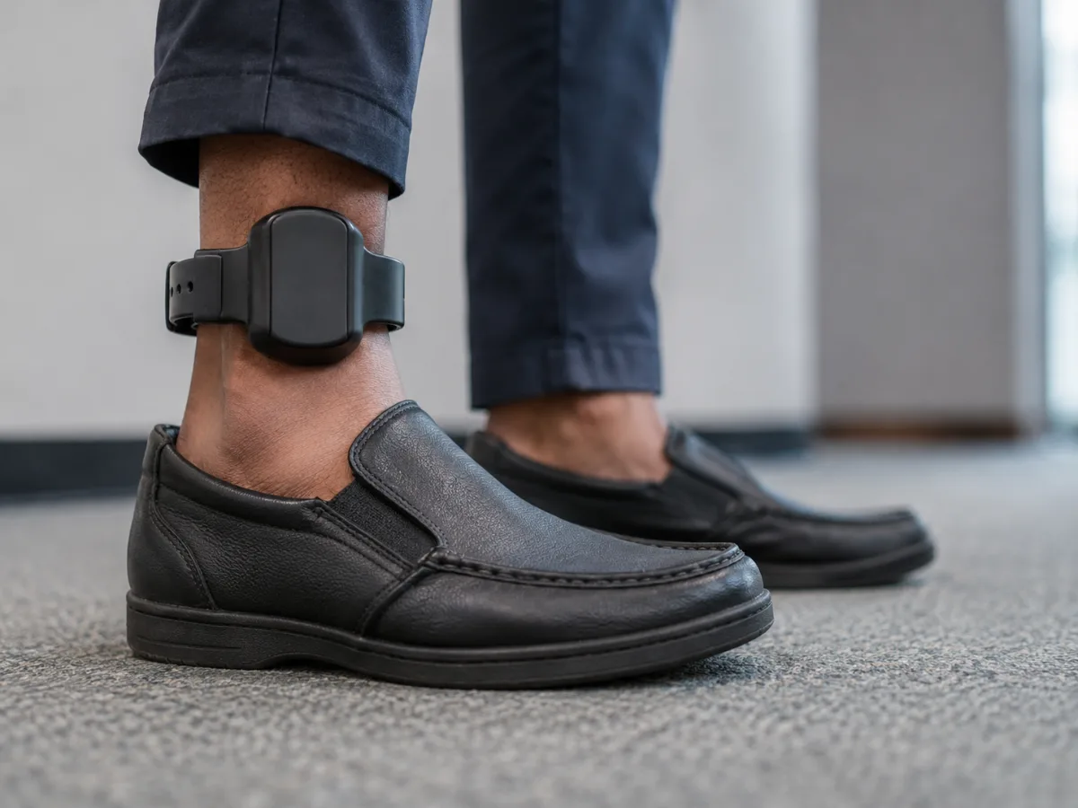 GPS ankle monitoring device used in electronic supervision