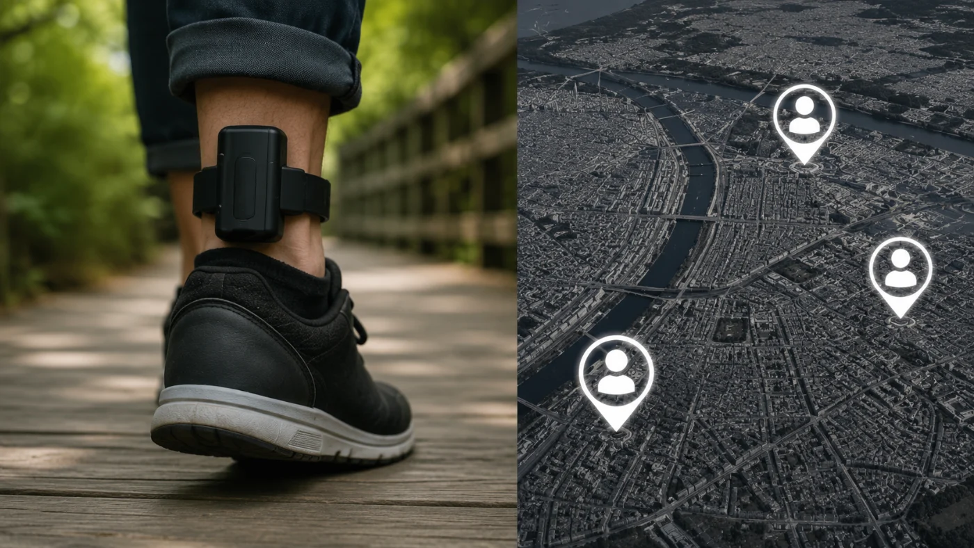 GPS monitoring device with location map